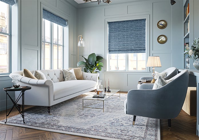 Mirdif, Digital Blue - Motorised Roman Blind - Image 6